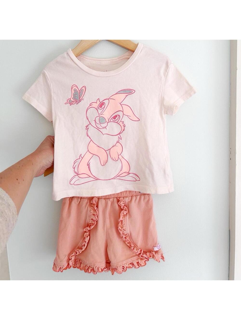Disney Miss Bunny tee and Ruffle butts shorts